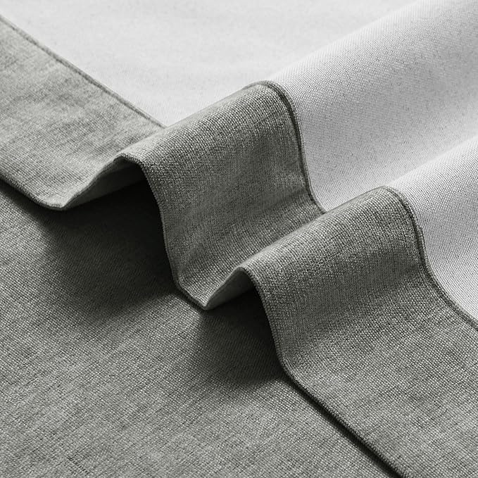 Macochico 100% Blackout Curtains Luxury Chenille Curtains for Living Room Thermal Blackout Curtains for Bedroom Hotel Banquet Classic Decor Rock Grey Curtains with Tieback 72" Wx96 L Grommet 1 Panel