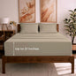 Mellanni California King Sheet Set - 6-Piece Iconic Collection Bedding, (Including 4 Pillowcases), 21-Inch Extra Deep Pocket, Easy Care, Ultra Soft, Cooling Sheets, Brushed Microfiber - New Beige