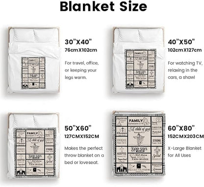 Bible Verse Christian Gift Blanket 30"x40", Inspirational Faith Throw for Believers, I Am a Child of God Blanket,Baptism Spiritual Gifts for Catholic Men Women