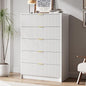 5 Drawer Dresser for Bedroom, Tall Dresser Chest of Drawers with Gold Handles, 32 Inch Wide Nightstand with for Bedroom, Living Rooms, Offices, and Entryways, White