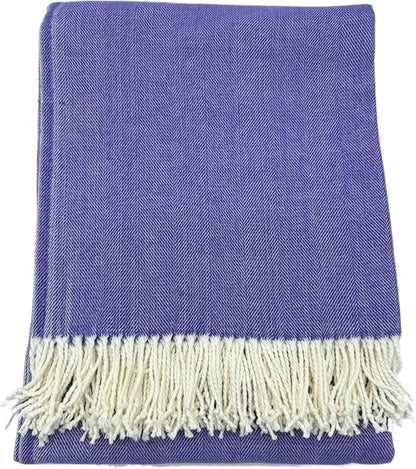 Alashan Cotton Acrylic Adirondack Herringbone Woven Throw (Acai)
