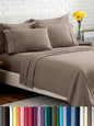Bare Home Hotel Luxury Queen Sheet Set, Extra Soft - 6 Piece Set - Deep Pockets - Easy Fit - Cooling & Breathable - Wrinkle, Fade, Stain Resistant - Includes 4 Pillowcases (Queen, Taupe)