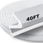 40FT Weather Stripping Door Seal Strip – Soundproof Door Frame Seal for Large Gaps, Easy Installation, Noise Cancelling (White)