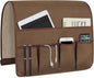 NB Sofa Armrest Organize remote holder bedside caddy organizer with 5 pockets，non-slip couch remote control holder couch armchair caddy accessories (Flaxen, 35''x18'')