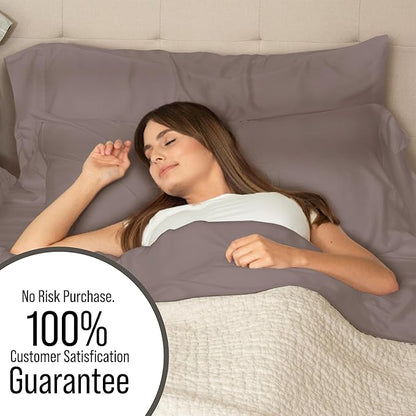 Bella Coterie Luxury Bamboo Viscose Queen Size Duvet Cover Set | 100% Organically Grown | Corner Ties | Ultra Soft | Cooling | Two Pillow Shams | 90 x 94 | No Insert [Mocha]