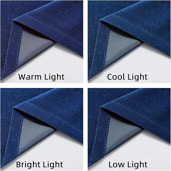 Joydeco Royal Blue Velvet Curtains 84 Inches Long, Luxury Grommet Blackout Curtain 2 Panels, Thermal Insulated Privacy Room Darkening Window Drapes for Bedroom Living Room Home Theatre (52Wx84L)