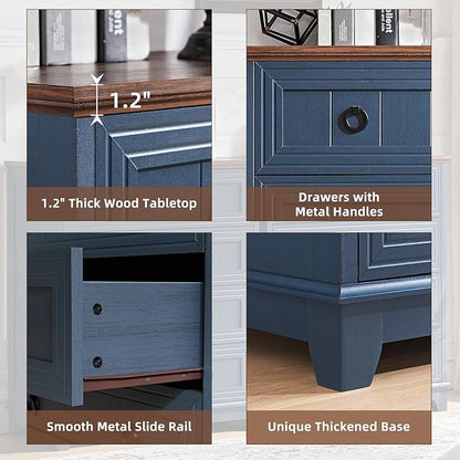 Farmhouse 4 Drawer Dresser for Bedroom, 35" Tall Small Dressers & Chest of Drawers, Rustic Wood Dresser with Metal Handle, Storage Organizer Closet for Living Room, Hallway, Entryway