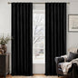 LAMIT Velvet Blackout Curtains 108 Inch for Bedroom, Black Thermal Room Darkening Panels for Movie Theater Living Room Back Tab and Rod Pocket Privacy Protected Drapes, 2 Panels, 52 x 108 Inch