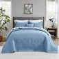 CHIXIN Bedspread Coverlet Quilt Set Full Size - Lightweight Bedding Cover - Ultrasonic Quilting - 5 Piece Reversible Bedspread - Vintage Rose Pattern (Full, Ashley Blue)