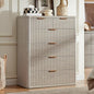LEYAOYAO Fluted 6 Drawers Dresser for Bedroom Set of 2, 42" Tall Modern Chest of Drawers with Metal Handle, Curved Profile Design,Wood Drawer Organizer for Bedroom, Living Room, Hallway,Lightgrey