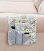 Brilliant Sunshine Blue Rose Patchwork Couch Armrest 5 Pockets Organizer, Slip Resistant Recliner Armchair Caddy, Washable Remote Controls Holder, Storage for Magazine, Tablet, Phone, iPad, Blue Rose
