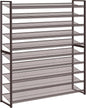 Shoe Rack, Long Shoe Organizer,Max Holds 62 Pairs,10 Tier Metal Shoe Storage Shelf,5-Tier Stackable Shoes Organizer for Garage, Entryway,Bronze