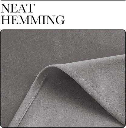 NICETOWN Chrome Gray Blackout Curtains 84 inches Long for Bedroom, Grommet Thermal Insulated Light Blocking Window Treatments for Living Room, W52 x L84, 2 Panels