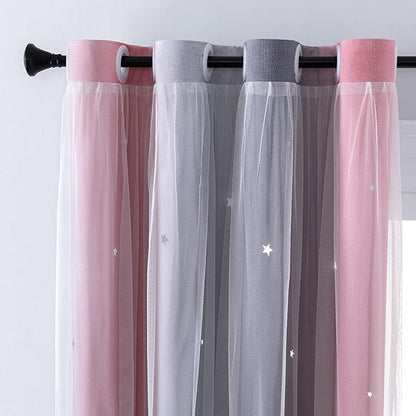 XiDi Curtains for Bedroom Decor, Rainbow GreyPinkPu-52-45