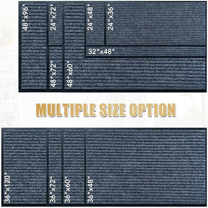 Front Door Mat,4'x6'Indoor Outdoor Door Mat,Heavy Duty Durable Welcome,Commercial Floor Mats Inside Outside Entrance, Waterproof All-Season, All-Weather Non Slip Backing Doormat for Entryway,Dark Gray