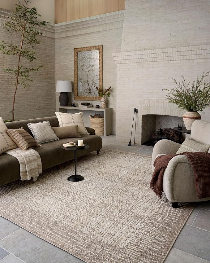 Loloi Amber Lewis Bexley Collection BEX-06 Natural/Taupe 5'-0" x 7'-6" Area Rug Neutral, Textured, Living, Bedroom, Dining, Carpet