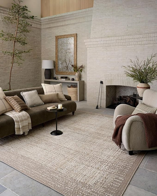 Loloi Amber Lewis Bexley Collection BEX-06 Natural/Taupe 5'-0" x 7'-6" Area Rug Neutral, Textured, Living, Bedroom, Dining, Carpet