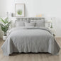 HoneiLife Oversized King Bedspreads - California King Quilt 128x120, 4-Piece Cal King Quilt Sets,Rustic Bedding Sets King Size,Extra Large Coverlets Lightweight Bed Cover for All Season Use-Grey