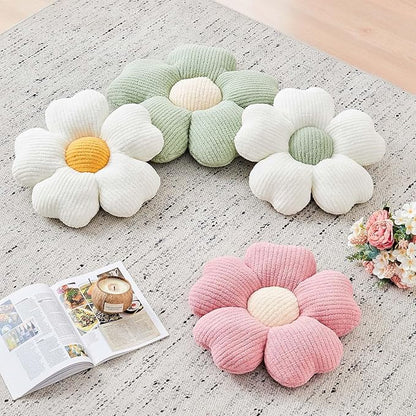Kcvvcr Flower Throw Pillow, Cute Flower Shaped Pillow Decorative Throw Pillow for Bed Couch, Soft Daisy Pillows Floor Seating Cushion Cushions (19.6 Inch Sage Green)