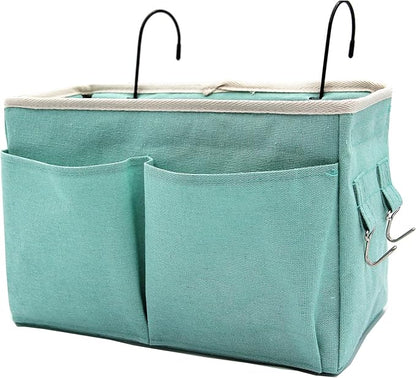 Someteth Bedside Caddy Bedside Hanging Storage Basket Multi-Function Organizer Caddy for Bunk and Hospital Beds Dorm Rooms Bed Rails, Can be Placed Glasses Books Mobile Phones(Green)