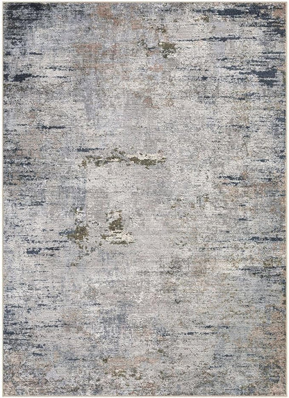 Area Rug Living Room Rugs - 6x9 Washable Large Soft Indoor Neutral Modern Abstract Low Pile Rug Carpet for Bedroom Dining Room Farmhouse Home Office - Blue/Grey/Brown