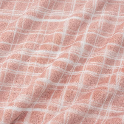 Berkshire Blanket-Classic Heavyweight Soft Printed VelvetLoft® Plush Warm Blanket, Twin Size Soft Fuzzy Blanket for Couch Sofa Bed, Watercolor Plaid Blush, 60in x 90in