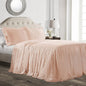 Lush Decor Ruffle Skirt Bedspread Set - 3-Piece Luxurious Farmhouse Bedding - Elegant Ruffle Detail - Timeless Style - Soft Lightweight Sheets - King, Blush