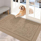 FONEYI Indoor Door Mat 24" x 36", Dirt Trapper Door Mats Non-Slip Entryway Rugs Washable, Absorbent Resist Dirt Welcome Mat, Low Profile Inside Floor Mats for Front Back Door and Entryway, Beige