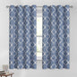 Beauoop 100% Blackout Curtains 54 Inches Long 2 Panels for Bedroom Living Room Blue Moroccan Geo Room Darkening Thermal Insulated Soundproof Grommet Top Window Treatments Drapes, 50x54 Set of 2