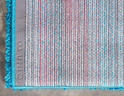 Unique Loom Solid Shag Collection Area Rug (5' 1" x 8' Rectangle, Turquoise)
