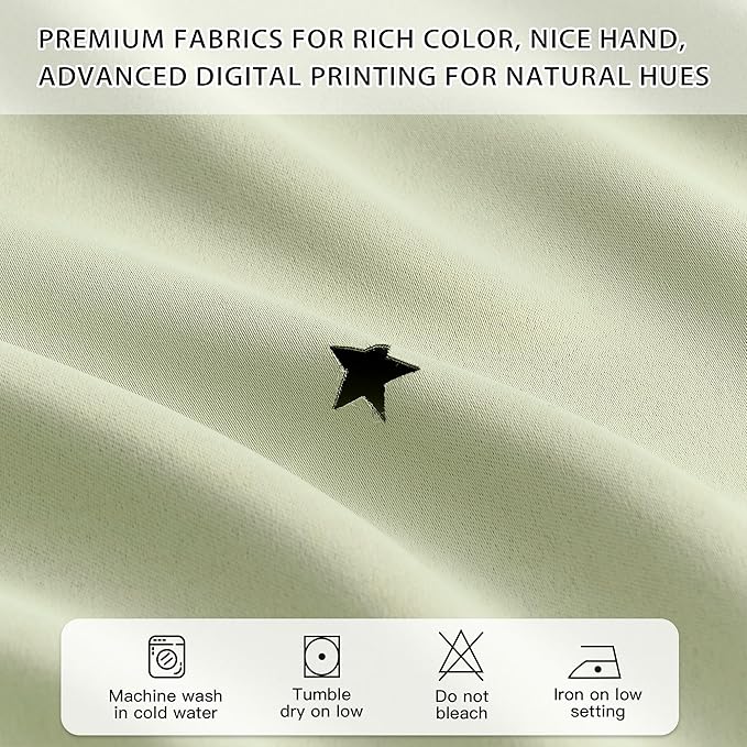 XiDi Green Curtains for Bedroom, Girls Room Blackout Curtains, Kids Room Darkening Curtains, Light Green Decor, 1 Panel Sage Green/34/72/1