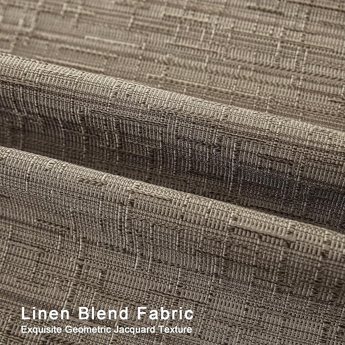 Linen Curtains 166 inch Length 2 Panels for High Ceiling Extra Long Thick Faux Linen Window Drapes Burlap Textured Curtains with Grommet for 2 Story High Living Room (52x166 Dark Coffee)