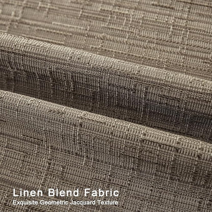Linen Curtains 166 inch Length 2 Panels for High Ceiling Extra Long Thick Faux Linen Window Drapes Burlap Textured Curtains with Grommet for 2 Story High Living Room (52x166 Dark Coffee)