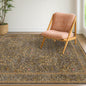 Vintage Brown 4x6 Area Rugs for Large Entryway, Bedroom Beside Rug, Kitchen, Mudroom, Non-Slip Low Pile Ultra Soft Stain Resistant Small Floral Carpet
