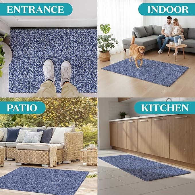 Premium Microfiber Indoor Door Mat – 36"x60" Washable Entry Mat, Non-Slip, Waterproof Backing, Super Absorbent, Low Profile Entryway Doormat for Indoor Entrance