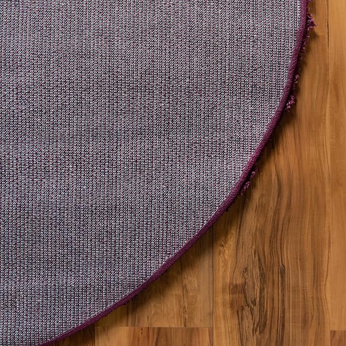 Unique Loom Solid Shag Collection Area Rug (5' 1" x 8' Oval, Eggplant Purple)