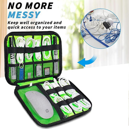 Electronics Organizer,Travel Cord Organizer Pouch, Portable Cable Organizer Bags,Travel Electronic Accessories Storage Case for Cables, Cords, Charger, Phone (Pink)