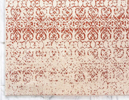 Unique Loom Del Mar Collection Area Rug - Jennifer (3' 3" x 5' 3" Rectangle, Red/ Beige)