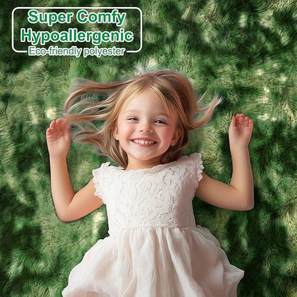PAGISOFE Area Rugs for Bedroom 4x6, Fluffy Dark Green Rugs for Living Room, Non-Slip Shaggy Carpet for Kids Boys Girls Teen Dorm Nursery Room Decor Aesthetic Modern Abstract Bedside Carpets