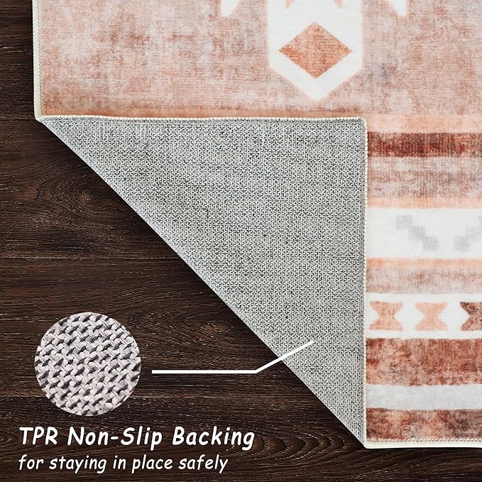 Runner Rug 2'x8' Western Washable Non-Slip Runners for Hallways Kitchen Entryway Laundry Room Modern Carpet Hallway Runner Camel