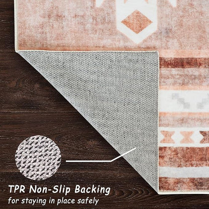 Runner Rug 2'x8' Western Washable Non-Slip Runners for Hallways Kitchen Entryway Laundry Room Modern Carpet Hallway Runner Camel