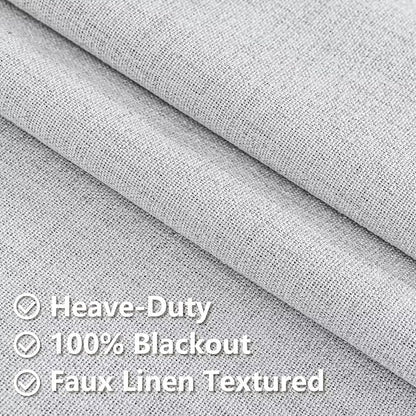 100% Blackout Curtains 108 Inches Long 2 Panels Set, Black Out Curtains for Living Room, Off-White Thermal Insulated Grommet Drapes Bedroom Luxury Decor Privacy(52W × 108L inch, Off-White)