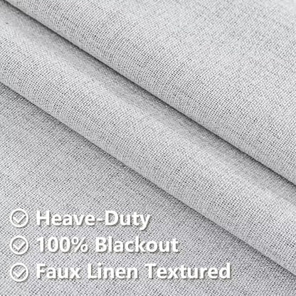 100% Blackout Curtains for Living Room, 84 Inch Curtains 2 Panel Set Light Blocking, Back Tab & Rod Pocket Thermal Insulated Drapes Bedroom Windows Home Decor(52W × 84L inch, Off-White)