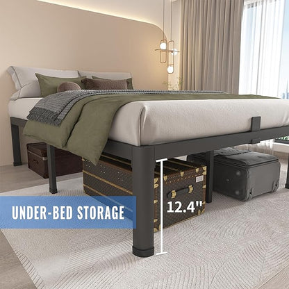 MAF 14 Inch Twin Metal Platform Bed Frame with Round Corner Legs, 3000 LBS Heavy Duty Steel Slats Support, Noise Free, No Box Spring Needed, Easy Assembly