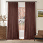 Brown Red Pinch Pleated Blackout Curtains 102 Inches Long for Bedroom 100% Black Out Thick Linen Dual Layer Pleated Drapes Farmhouse Country Terracotta Maroon 102 Inch Curtain for Dining Living Room