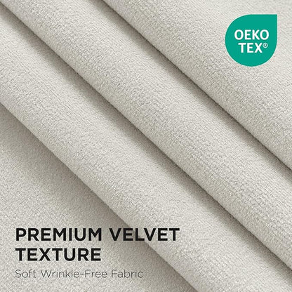Joydeco White 100% Blackout Curtains 72 Inch 2 Panels, Luxury Thermal White Velvet Curtains for Bedroom Living Room, Soundproof Blackout Window Drapes, Rod Pocket & Back Tab (52W x 72L)