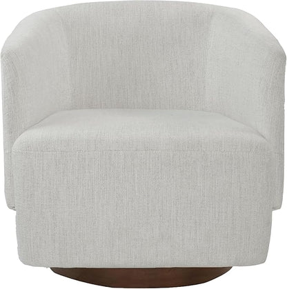 MINCETA Accent Chair,Modern Swivel Chairs for Living Room and Bedroom Reading with Wood Base,Set of 2,Performance Fabric in Ivory