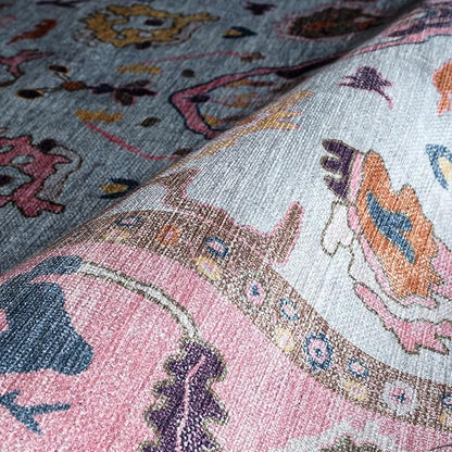 Fame Rugs Pink Beige Modern Oushak Rug 2'6"x13, Vintage Turkish Colorful Oriental Antique Inspired Long Runner Rugs, Luxury Living Room Bedroom (390PP, 2'6" x 13')