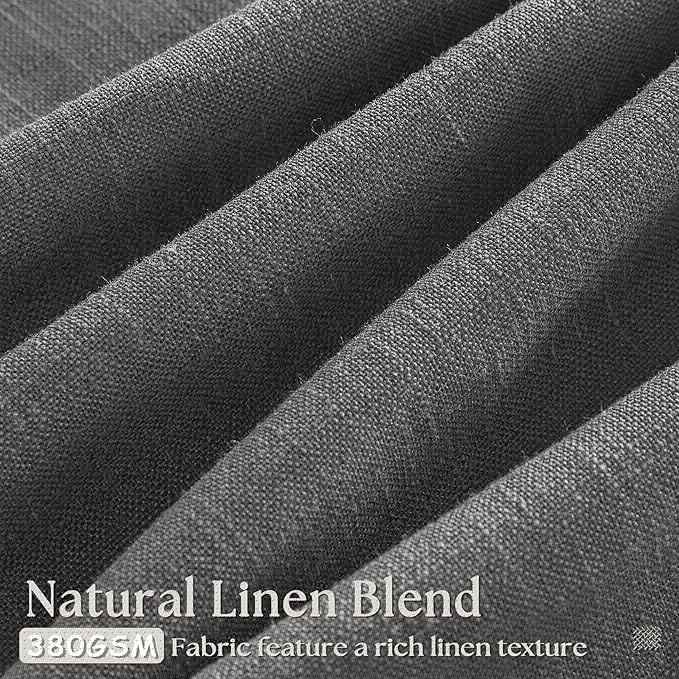 Dark Grey 80 Inch Pinch Pleated Linen Curtains 2 Panel Set for Living Room Thick Linen Drapes 80 Inches Long Pinch Pleat Drapes Semi Sheer Curtain for Dining Bedroom Office Charcoal Gray