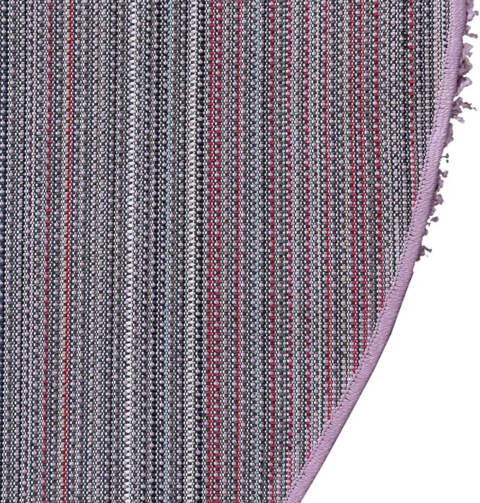Unique Loom Solid Shag Collection Area Rug (5' 1" x 8' Oval, Lilac)